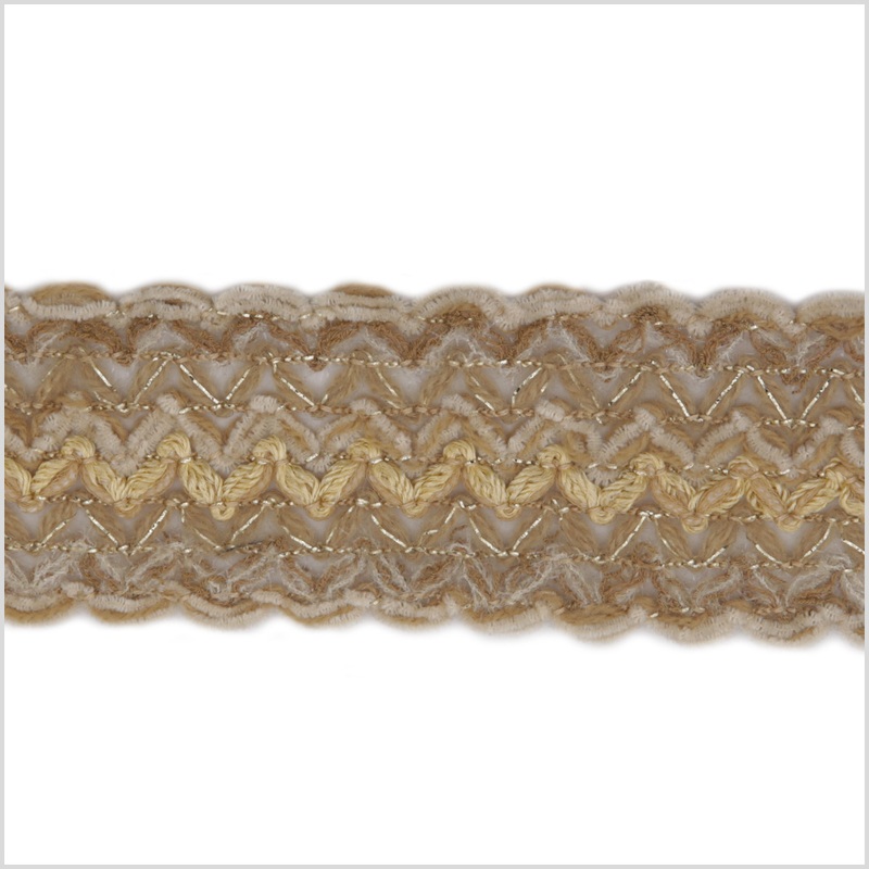 Dark Beige Metallic Braid