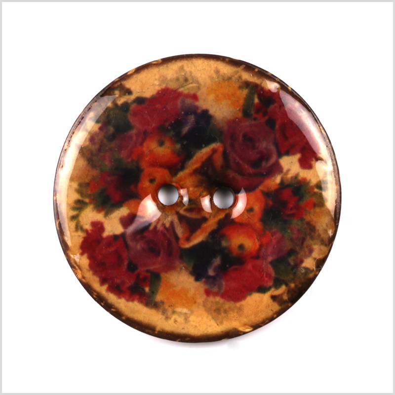 Floral Coconut Button – 36L/23mm