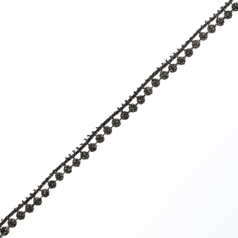 Metallic Gold and Black Geometric Trim – 0.5″