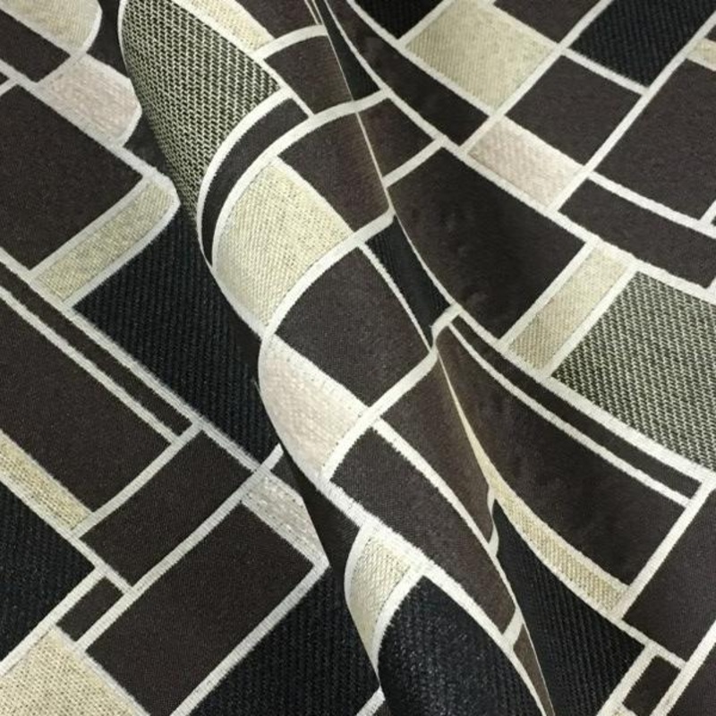 Monochrome Sahara Geometric Black Upholstery Fabric Order Product