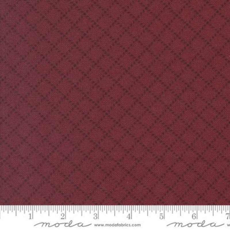 Prairie Gatherings  –   549315F-22 Stitched Grid Merlot