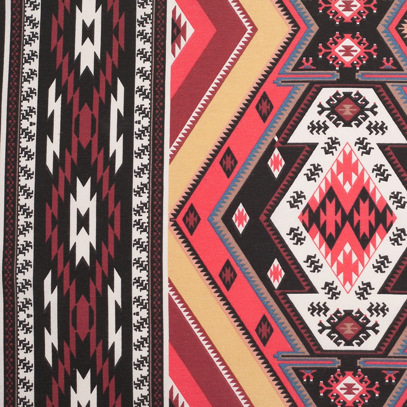 Spanish Multicolor Geometric Cotton-Polyester Print