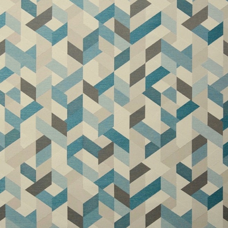 Remnant of Wolf-Gordon Overpass Aqua Blue Upholstery Fabric Order Product 1