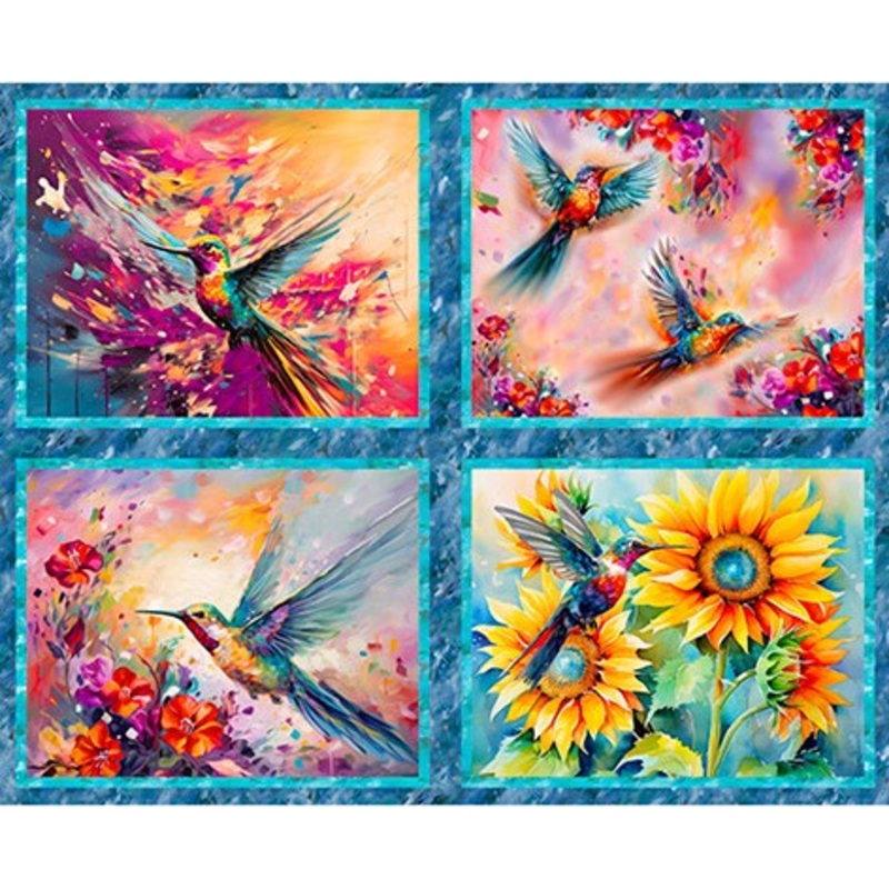 Hummingbird Bouquet Panel