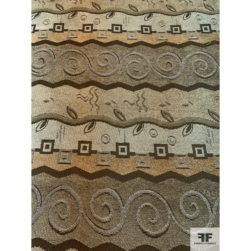 Multi Pattern Design Tapestry-Look Brocade – Beige / Tan / Brown Fabric by the Yard