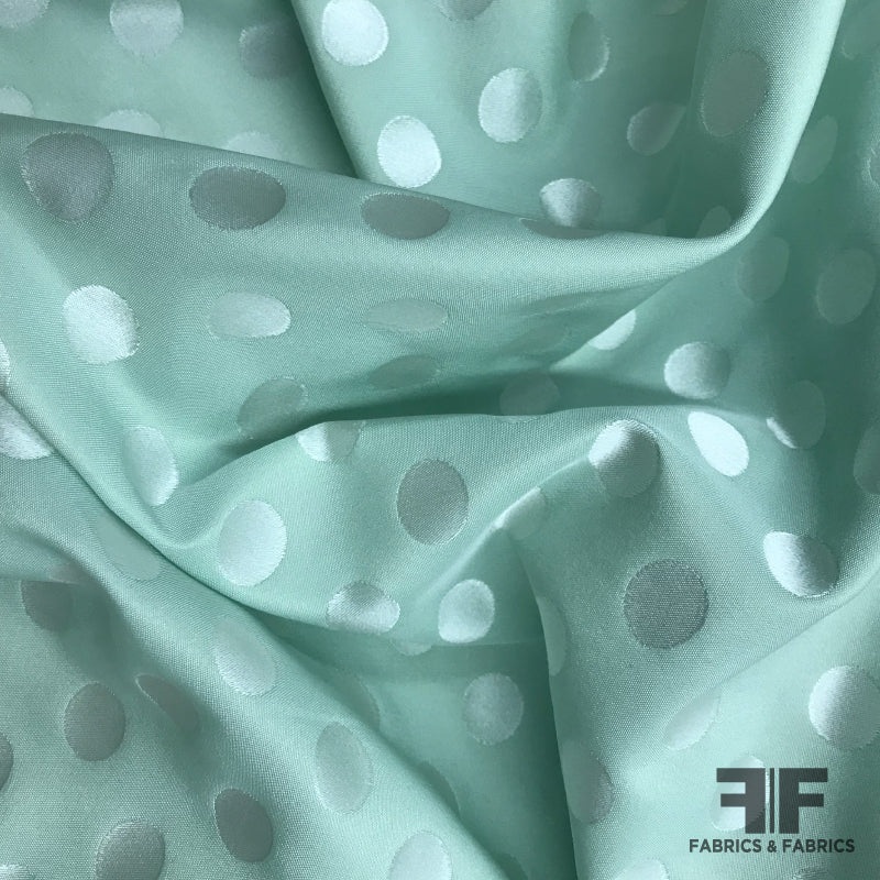 Polka Dot Brocade – Green Fabric by the Yard