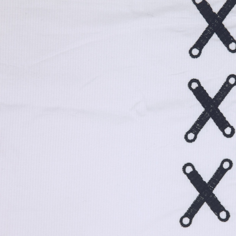 White/Navy Misc Embr & Eyelet