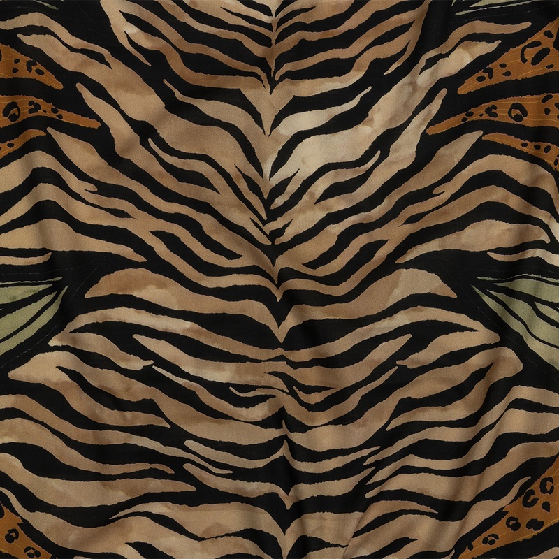 Cotton Voile – Beige and Black Wings and Tiger Stripes – Wild Wonders Print – Mood Exclusive Rockland Collection