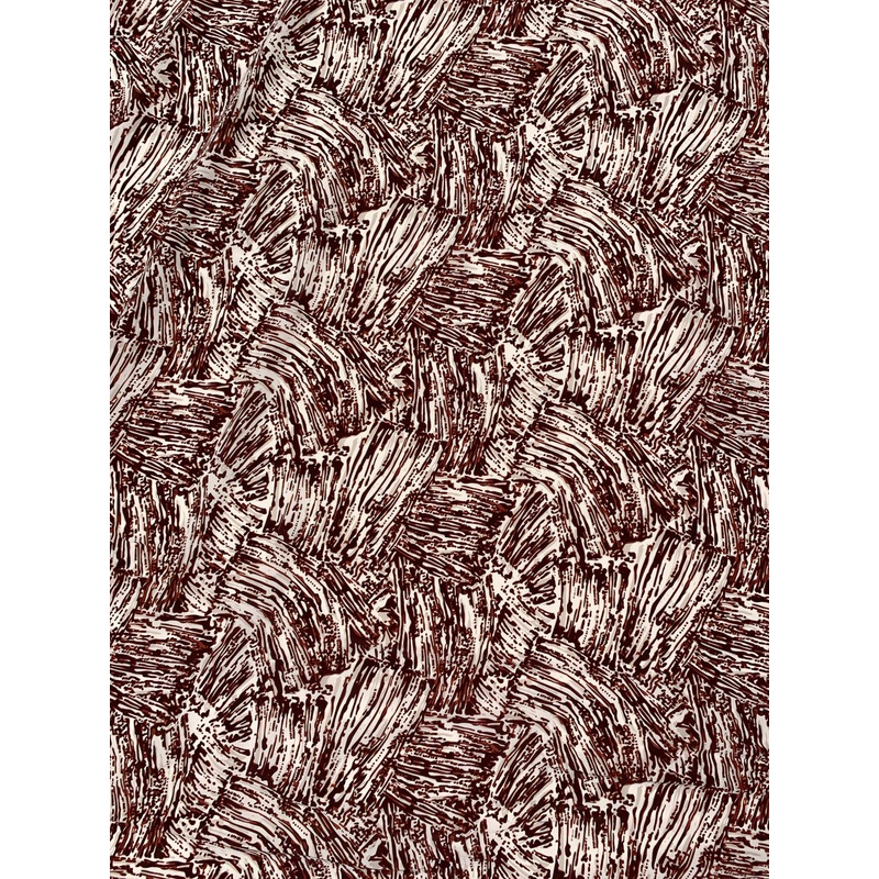 Sketchy Graphic Printed Silk Crepe de Chine – Browns / Off-White / Light Grey Fabric by the Yard