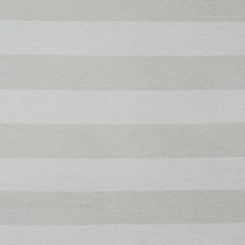 White and Beige Awning Striped Knit Pique