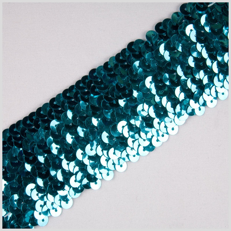 1.75″ Aquamarine Stretch Sequin