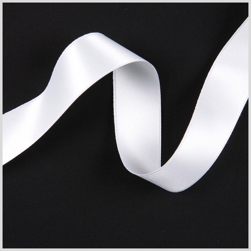 2.5″ White Double Face French Satin Ribbon