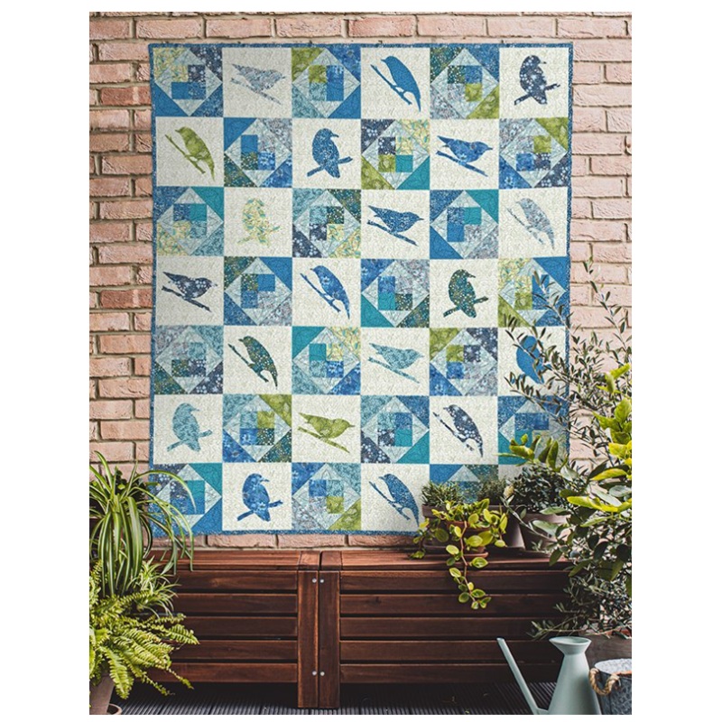 Chirp Quilt Kit – Whimsy – 48.5″ x56.5 ” – Includes Pattern Book, Fabric & Binding