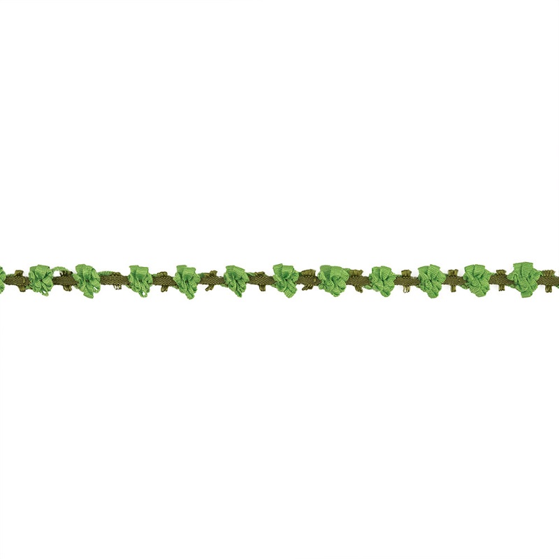 Shamrock and Olive Ribbon Flowers Trim – 0.5″