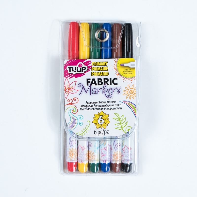 Tulip Fine Tip Primary Color Fabric Markers – 6 Pack