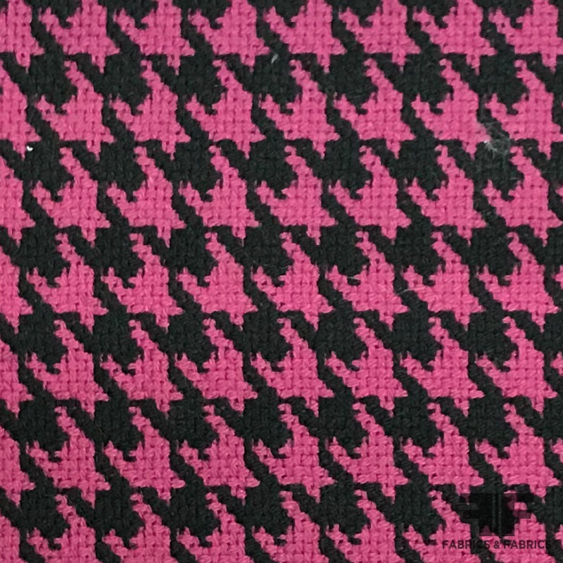 Wool Houndstooth Coating – Purple / Black Fabric by the Yard
