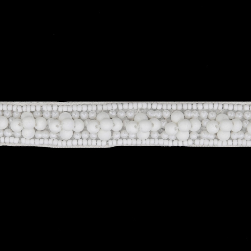 0.625″ White Pearls Beaded Trim