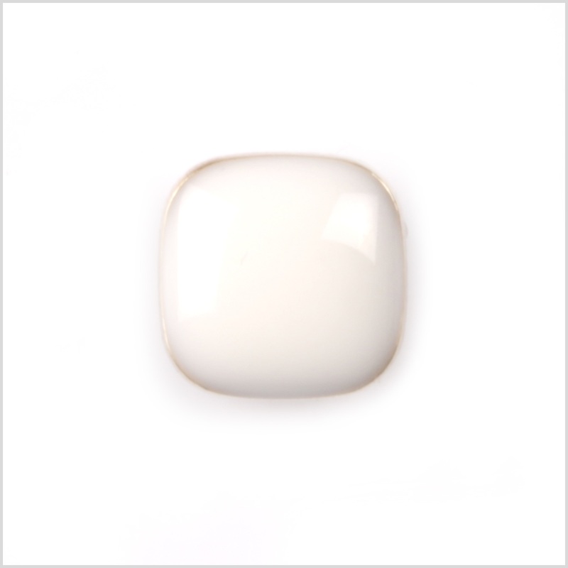 Italian White and Gold Metal Square Shank Back Button – 14L/9mm