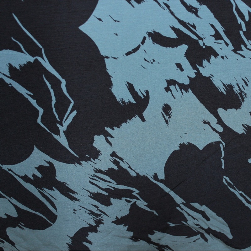 Abstract Printed Silk Shantung – Blue Fabric by the Yard