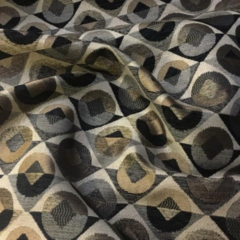 Disisa Domino Geometric Brown Upholstery Fabric Order Product