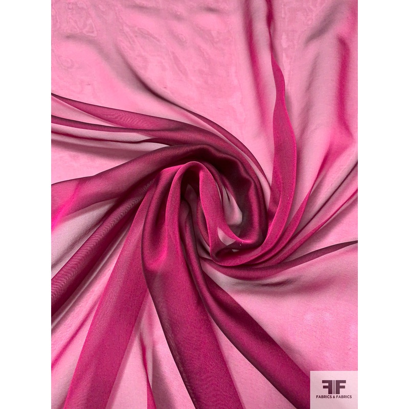 Iridescent Silk Chiffon – Wine Fabric by the Yard