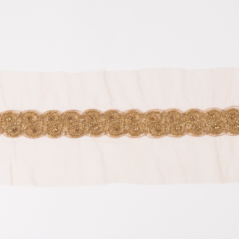 1.5″ Gold Rhinestone Beaded Trim