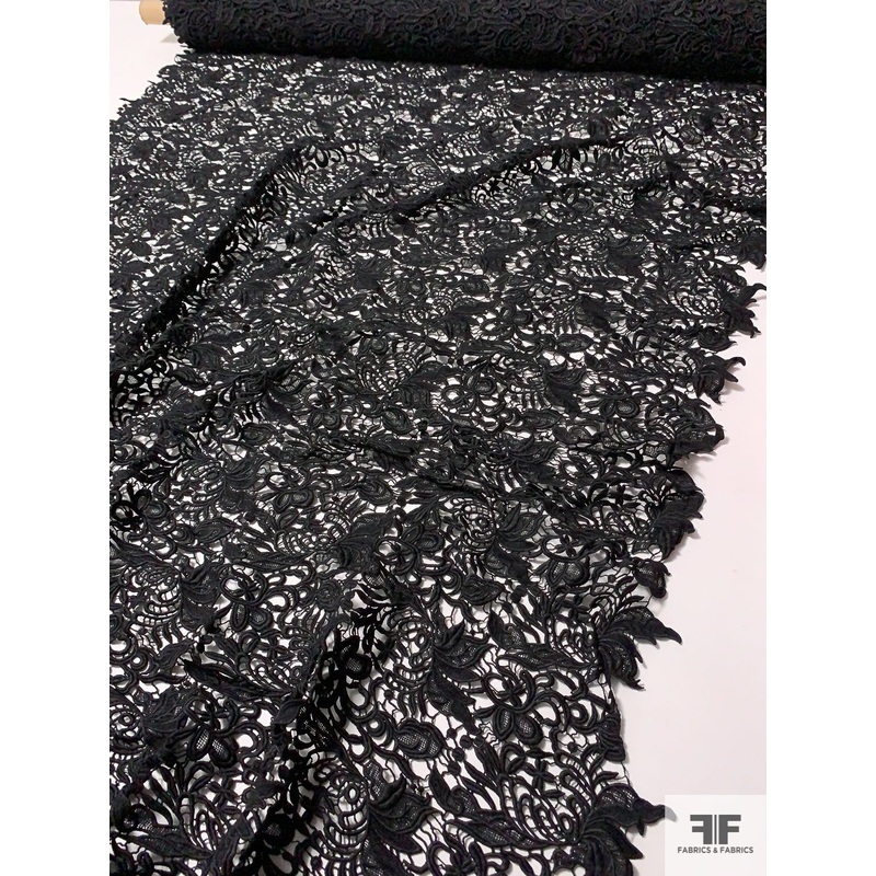 Classic Guipure Lace – Black Fabric by the Yard