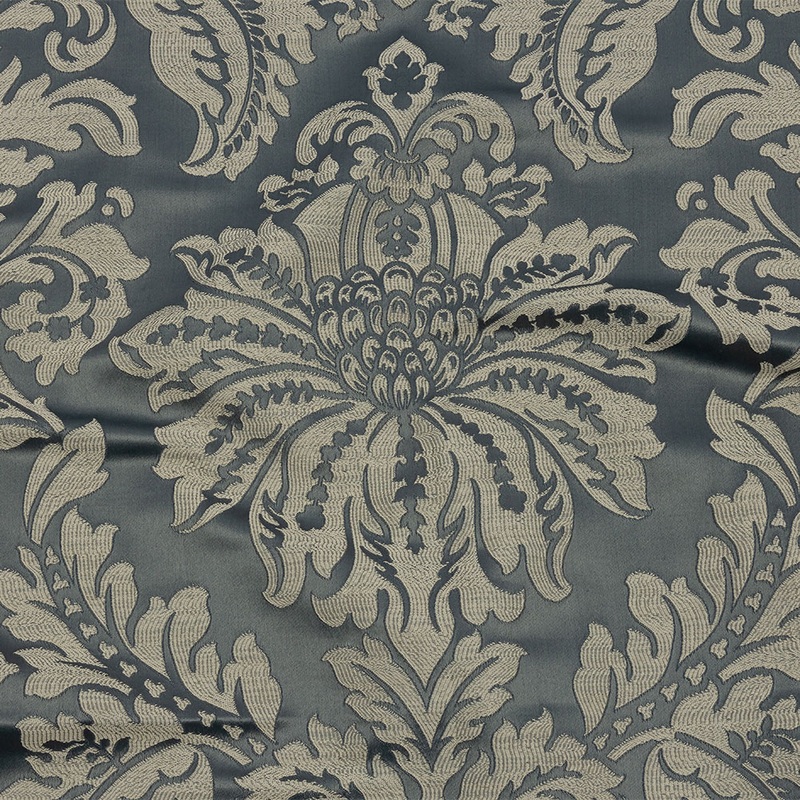 Drapery Jacquard – Graphite Leafy Damask – British Imported