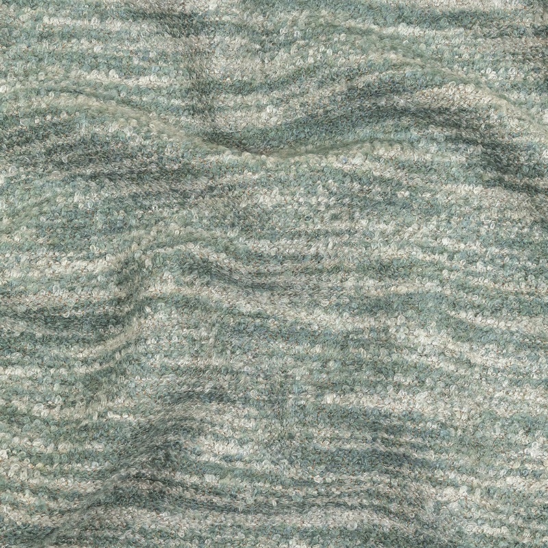 Haze Striated Acrylic and Cotton Boucle with Tan Woven Backing