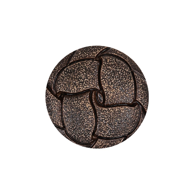 Italian Dark Brown Knotted Leather-Look Shank Back Plastic Button – 36L/23mm