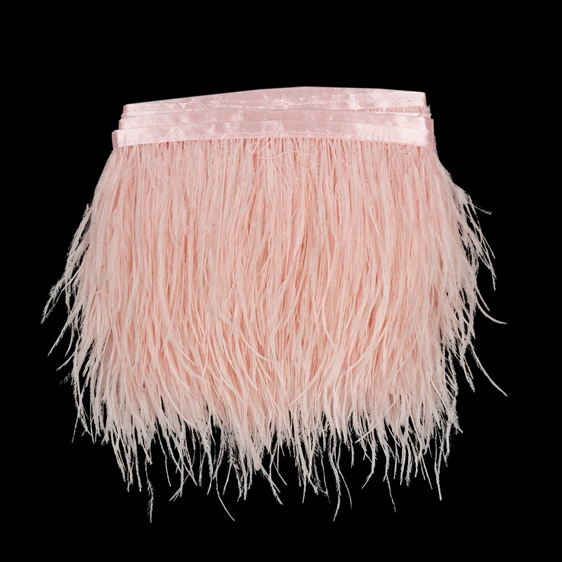 Ostrich Feather Fringe Trim 5″ Single Ply – Baby Pink – Aviana Collection