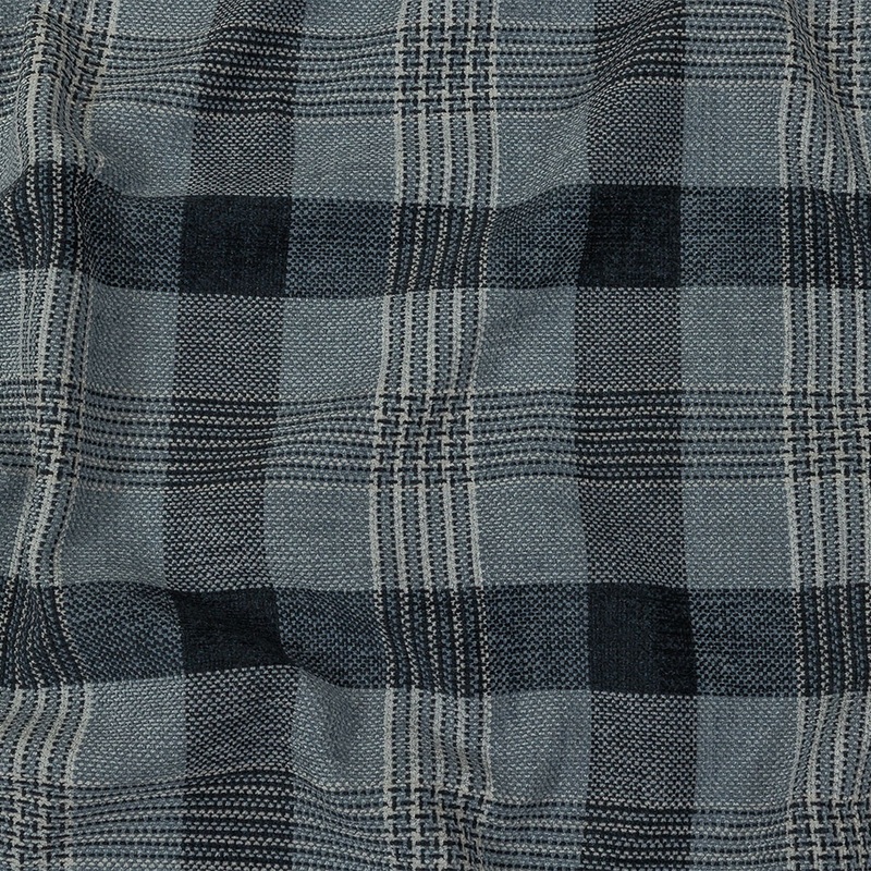 Polyester Chenille – Ink Plaid – British Imported