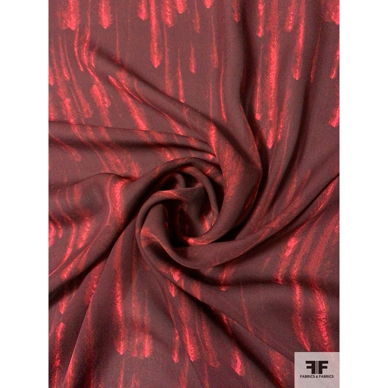 Shooting Stars Printed Silk Georgette – Maroon / Red Fabric by the Yard
