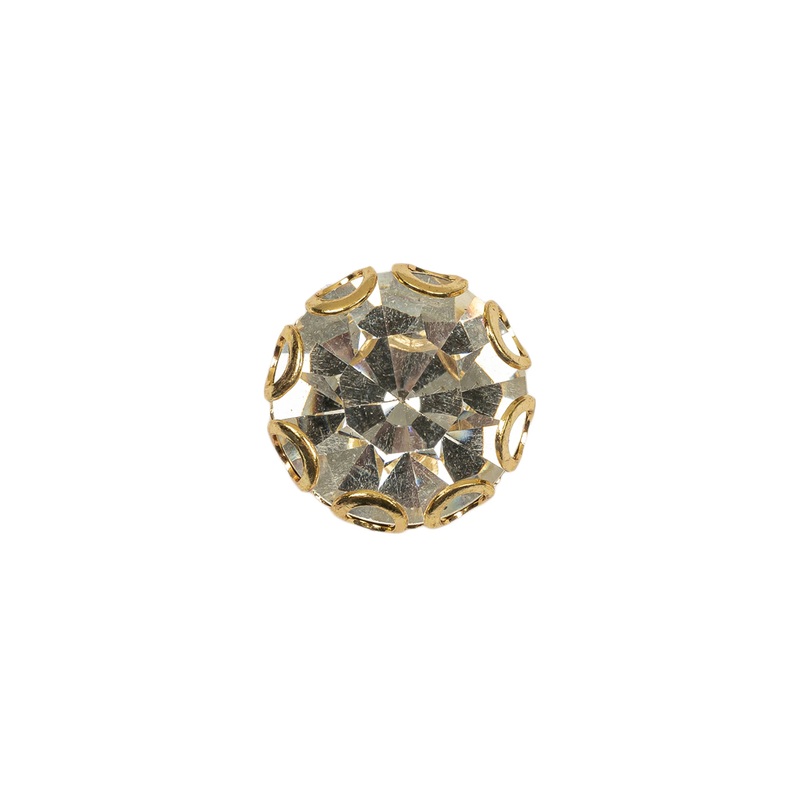 Vintage Crystal Rhinestone and Gold Edged Self Back Button – 20L/12.5mm