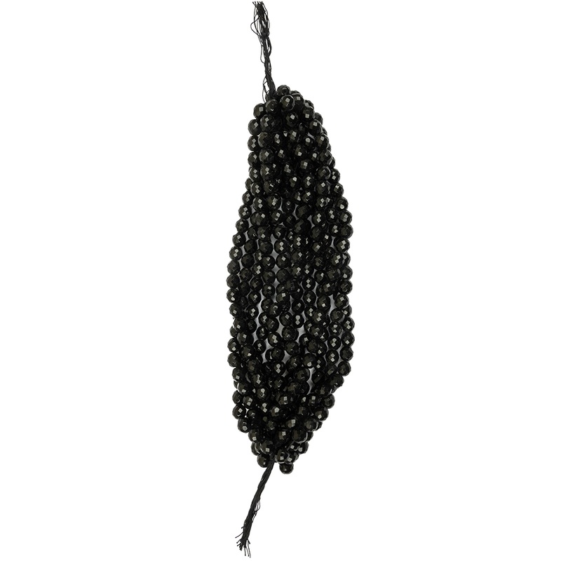 Vintage Jet Faceted Beaded Strands Bundle – 12mm