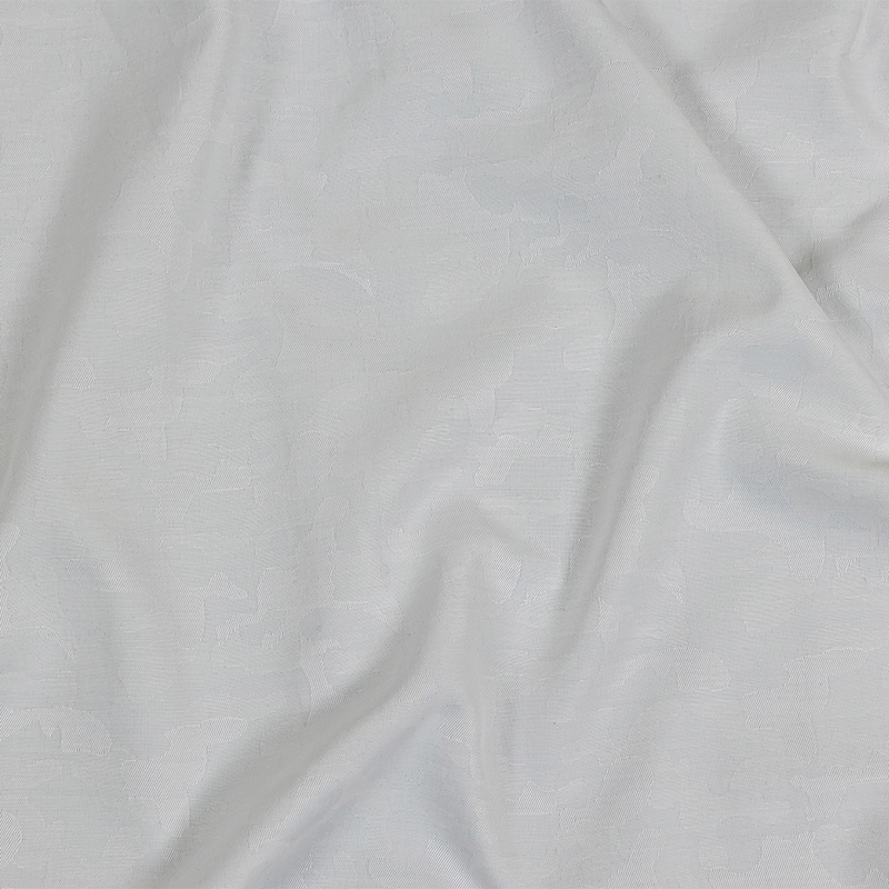White Camouflage Cotton and Polyester Jacquard