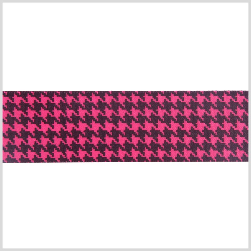 1.5″ Shocking Pink Printed Satin Ribbon