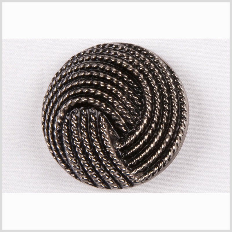 Black and Platinum Knotted Glass Shank Back Button – 54L/34mm