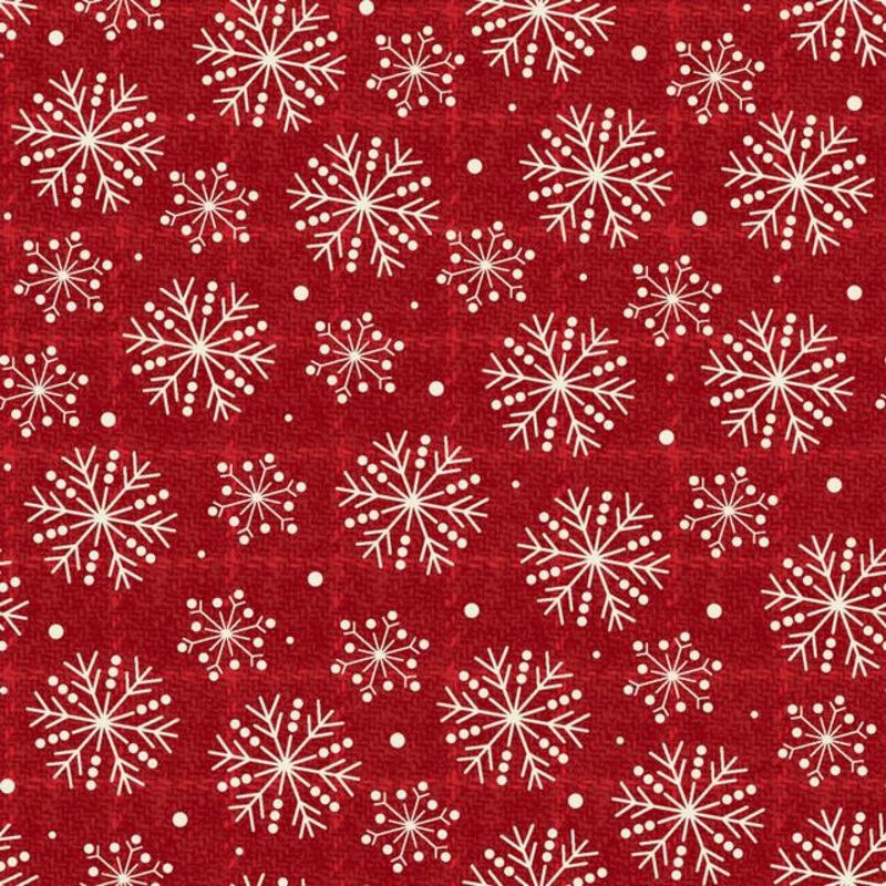 Holly Jolly Flannel  –  Snowflakes – Red – MASF10895-R