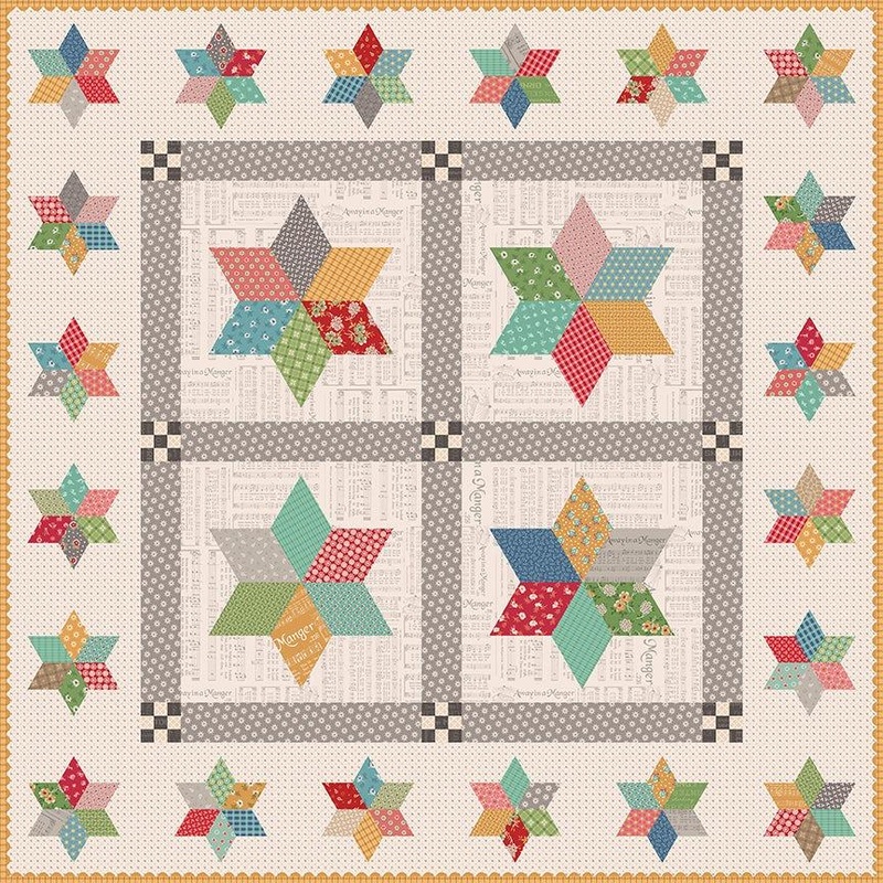 Home Town Stars – Home Town Holiday – 65″ x 65″ – Includes Pattern & Binding