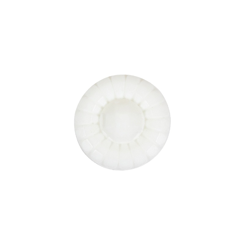 Italian White Faceted Center Floral Molded Shank Back Plastic Button – 24L/15mm