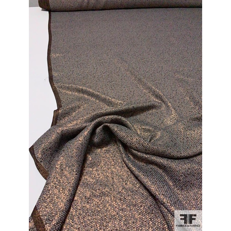 Made in Japan Tiny Geometric Textured Lam – Copper / Beige / Black Fabric by the Yard