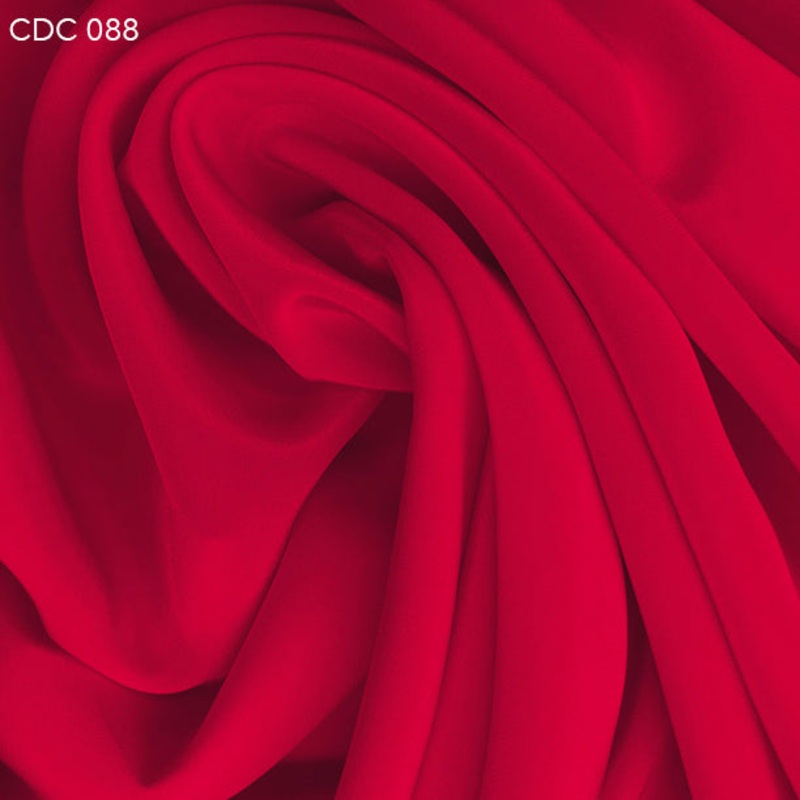 Silk Crepe de Chine – Strawberry Red Fabric by the Yard