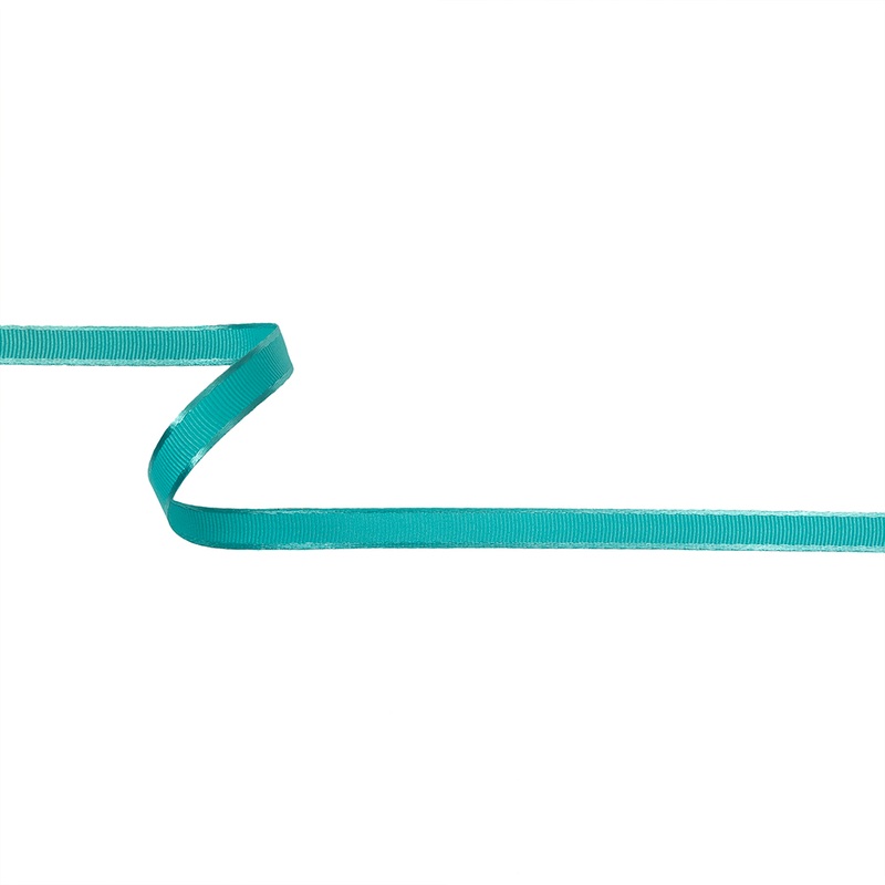 Turquoise Satin-Edged Grosgrain Ribbon – 0.375″