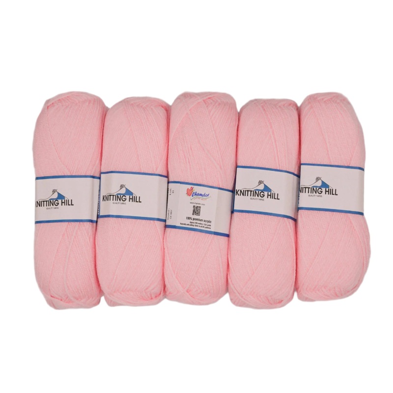 5pc 100G Knitting Hill Double Knit Powder Pink 2000000000961