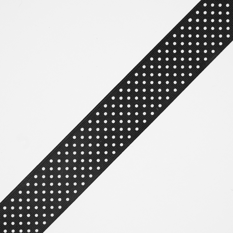 Black Polka Dot Grosgrain Ribbon