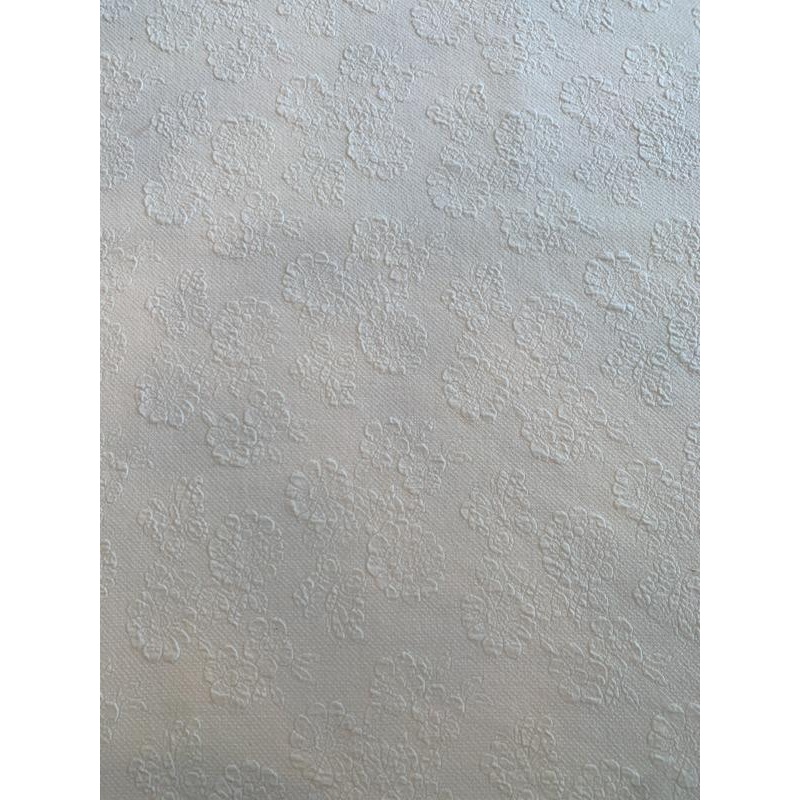 Floral Textured Embossed Poly Knit – White Fabric by the Yard
