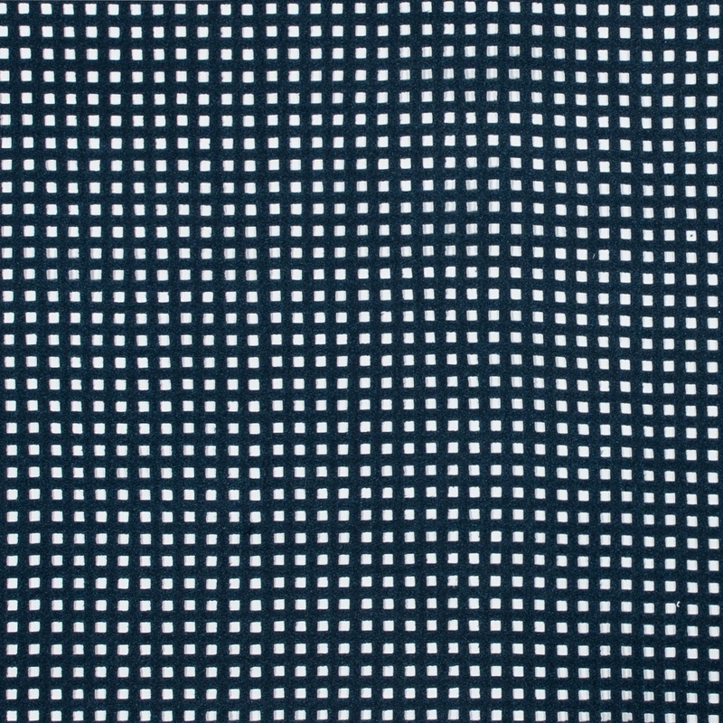 Italian Blue Square Perforated Faux Suede