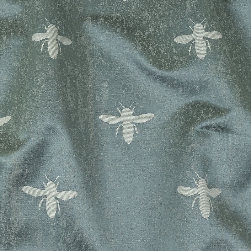 Slubbed Drapery Jacquard – Ocean Buzzing Bees – British Imported