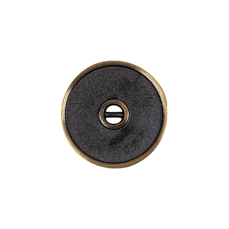 Antique Brass Textured Narrow Rim 2-Hole Metal Button – 32L/20mm